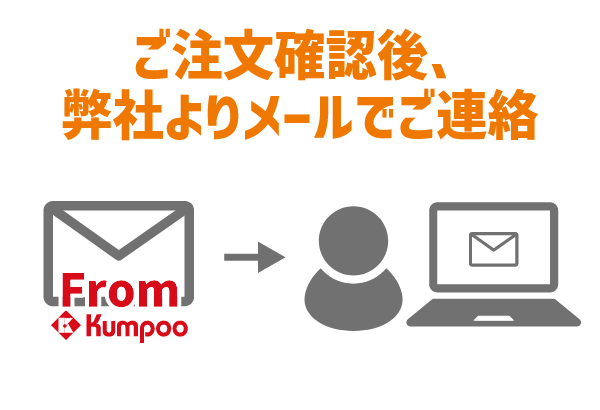 ご注文確認後、弊社よりメールでご連絡