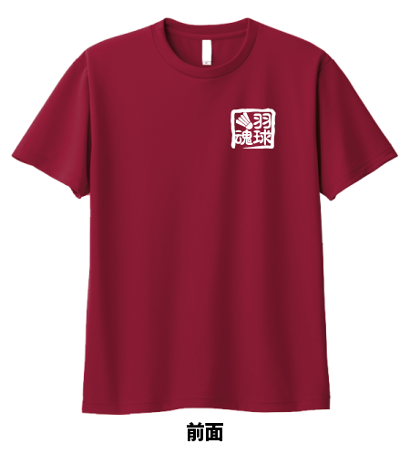 バドミントンTシャツ ブラック 前面と背面